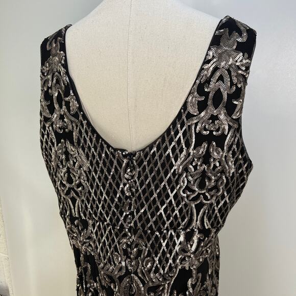 R & M Richards Sequin Embellished Dress Black Gown - Picture 10 of 12